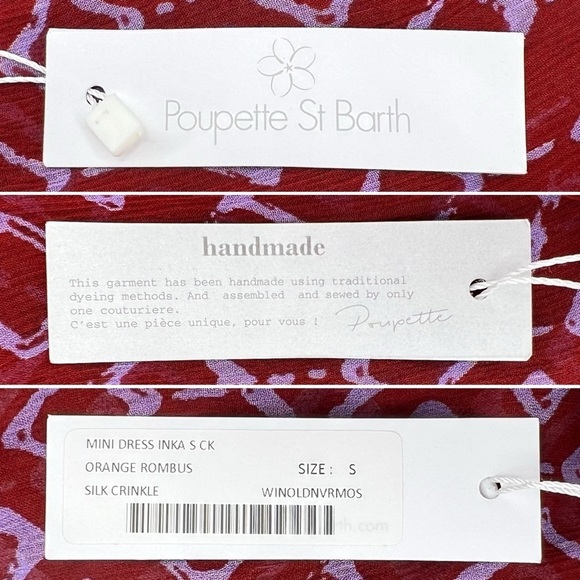 Poupette St. Barth Silk Halter Mini Dress Size Small Ruffled Brick Red New NWT - Picture 7 of 8